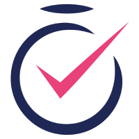 Icon: Uhr mit magenta gefärbten Häkchen in der Mitte